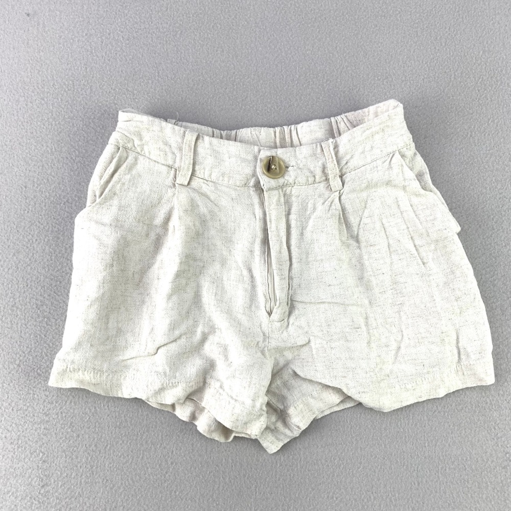 Blenca Linen Pleated Shorts Women S Beige Lagenlook Beach Comfort Flowy
